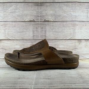 Dansko Womens Size 38 US 7.5-8 Priya Leather Flip Flop Thong Sandals Shoes Brown